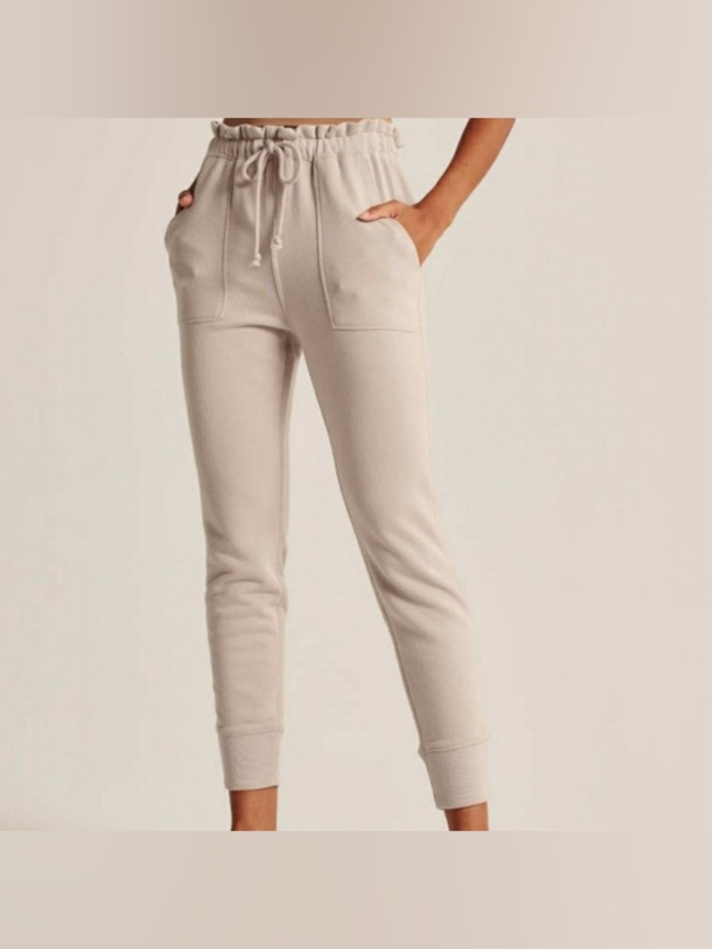 Abercrombie and Fitch Soft A&F Cloud Joggers in Beige